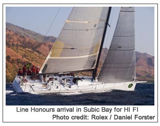 Line Honours arrival in Subic Bay for HI FI, Photo credit: Rolex / Daniel Forster