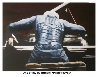 One of my paintings: “Piano Player.”