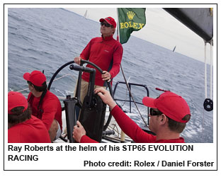 Ray Roberts at the helm of his STP65 EVOLUTION RACING, Photo credit: Rolex / Daniel Forster