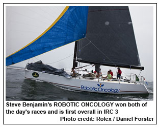 Steve Benjamin's ROBOTIC ONCOLOGY won both of the day's races and is first overall in IRC 3, Photo credit: Rolex / Daniel Forster