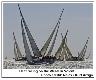 Fleet racing on the Western Solent, Photo credit: Rolex / Kurt Arrigo