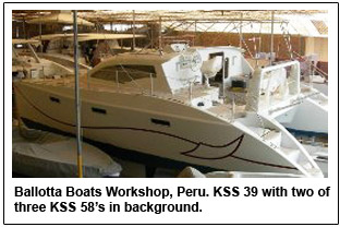 Ballotta Boats Workshop, Peru. KSS 39 with two of three KSS 58’s in background.