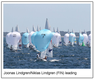 Joonas Lindgren/Niklas Lindgren (FIN) leading - 2011 470 World Championships