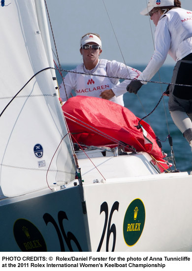 Rolex/Daniel Forster for the photo of Anna Tunnicliffe at the 2011 Rolex International Women’s Keelboat Championship