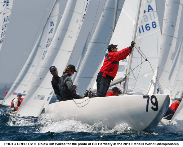 Rolex/Tim Wilkes for the photo of Bill Hardesty at the 2011 Etchells World Championship