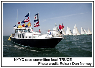 NYYC race committee boat TRUCE , Photo credit: Rolex /   Dan Nerney