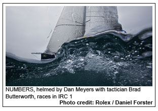 NUMBERS, helmed by Dan Meyers with tactician Brad Butterworth, races in IRC 1, Photo credit: Rolex / Daniel Forster