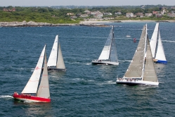 The fleet starting off of Castle Hill in Newport, Rhode Island (photo credit Transatlantic Race 2011 / Amory Ross).