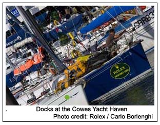 Docks at Cowes Yatch Haven, Photo Credit: Rolex / Carlo Borlengi