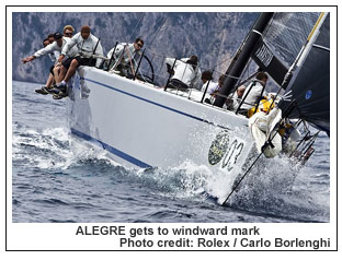 ALEGRE gets to windward mark, Photo credit: Rolex / Carlo Borlenghi