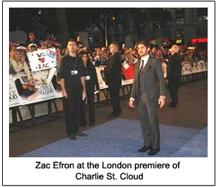 Zac Efron at the London premiere of Charlie St. Cloud