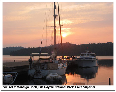sunset at Windigo Dock