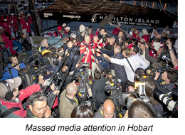 Massed media attention in Hobart