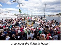 ...so too is the finish in Hobart
