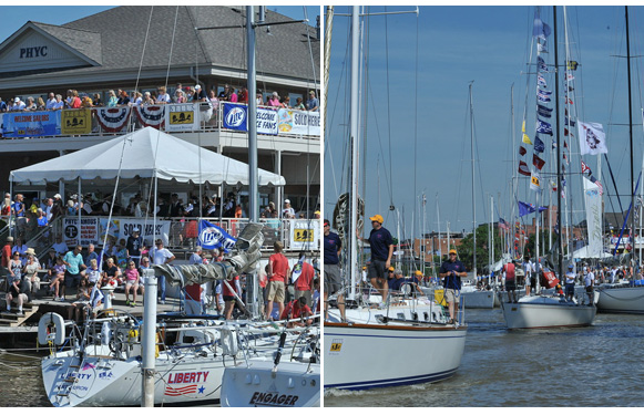 Crowds of boats and people along the shores of Port Huron before the start of the 2014 Bells Beer Bayview Mackinac Race. (Photo credit Bayview Yacht Club/Martin Chumiecki)