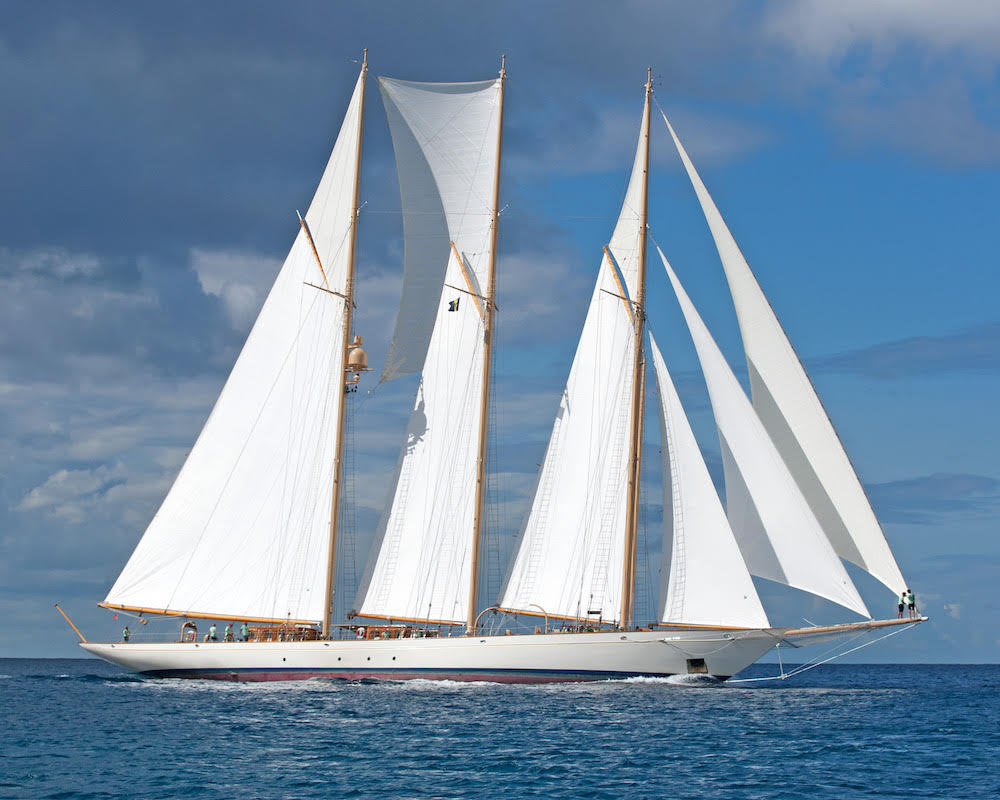 The beautiful 65m schooner – Adix – wins the Classic class.   Peter Marshall/MGRBR