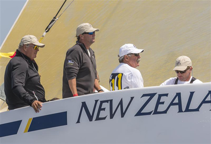 Gunther Buerman's NEW ZEALAND took first place overall in the 12 Metre Class for Part I of Race Week