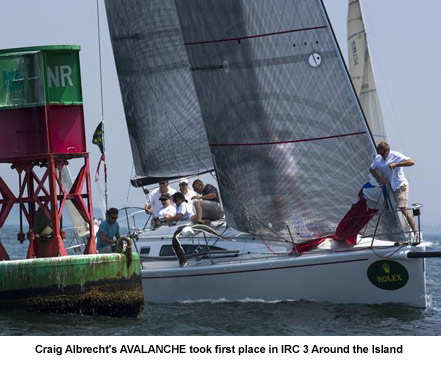 Craig Albrecht's AVALANCHE took first place in IRC 3 Around the Island