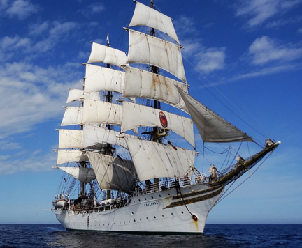 Norways 210-foot Sorlandet, the oldest full-rigged ship in the world still in operation. (Photo Courtesy of Sorlandet)