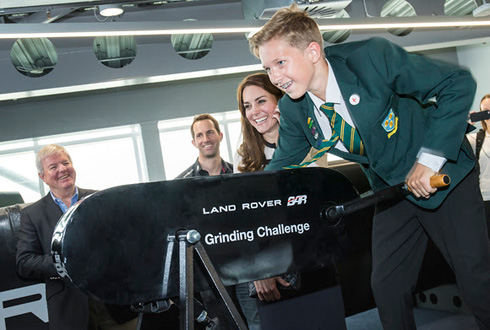 The Duchess watches Oliver Matthews from St Edmunds Catholic School take the Grinding Challenge (c) Nick Dimbleby