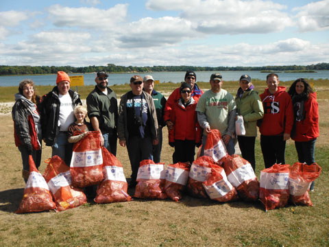 Residents team up to make a difference at a cleanup event organized by the One Million Stewards Program at White Bear Lake, Minnesota. The program is offered by Recycled Fish, a former BoatUS Foundation Grassroots Grant winner.
