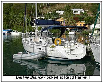 Delfino Bianco docked at Road Harbour