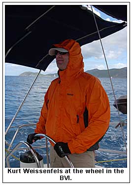 Kurt Weissenfels at the wheel in the BVI