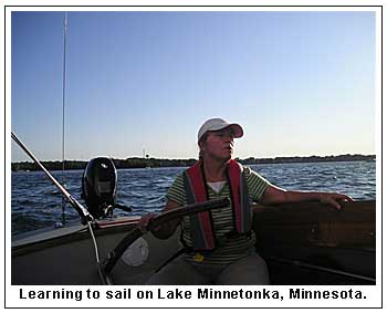 Learning to sail in Lake Minnetonka, Minnesota
