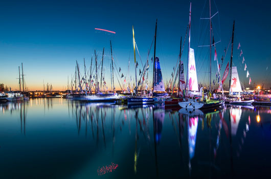 Illustrations by night of pontoons of the Vendee Globe in Les Sables d'Olonne, France, on October 31st, 2016 - Photo Vincent Curutchet / DPPI / Vendee Globe