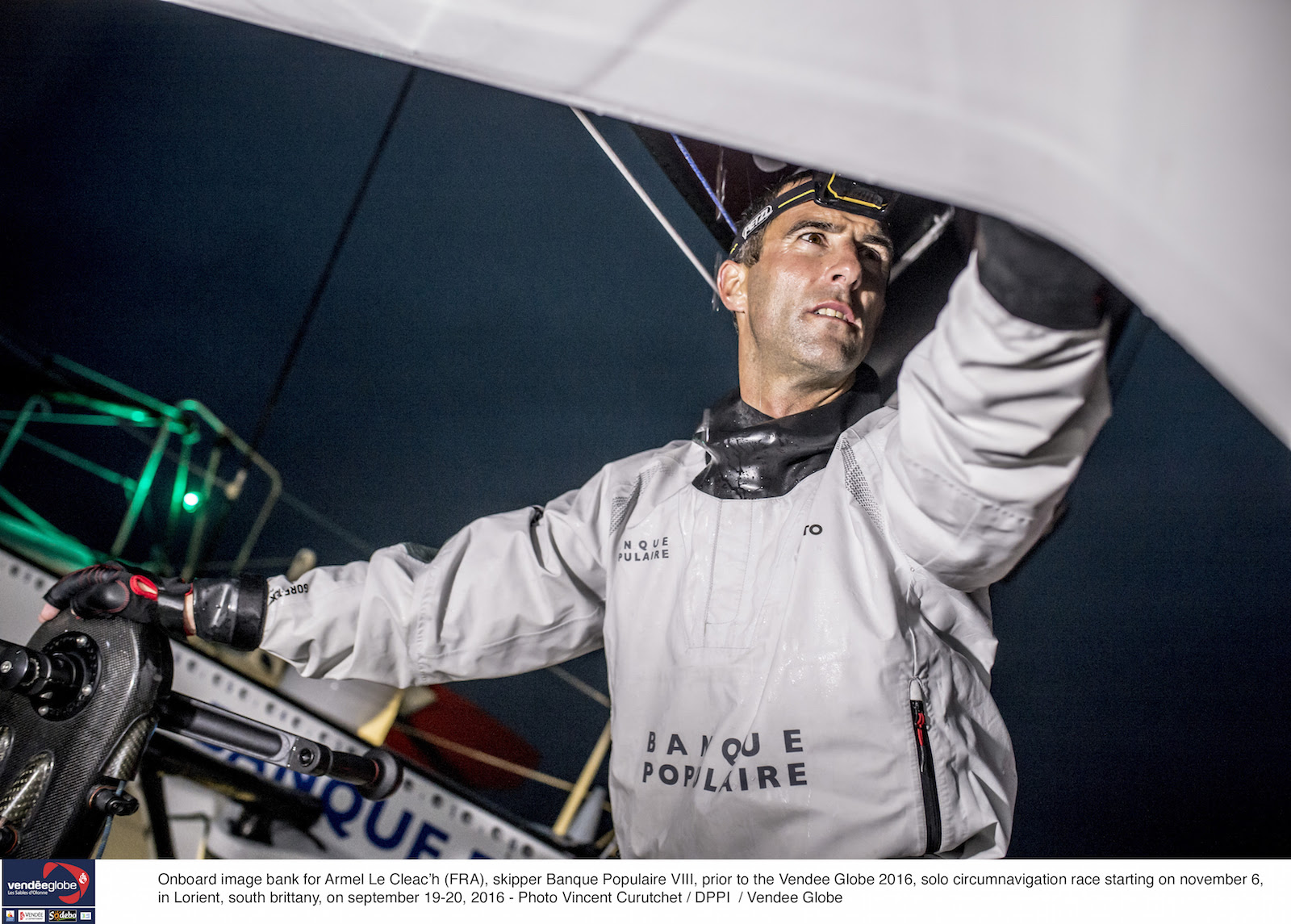 Onboard image bank for Armel Le Cleac'h (FRA), skipper Banque Populaire VIII, prior to the Vendee Globe 2016, solo circumnavigation race starting on november 6, in Lorient, south brittany, on september 19-20, 2016 - Photo Vincent Curutchet / DPPI / Vendee Globe
