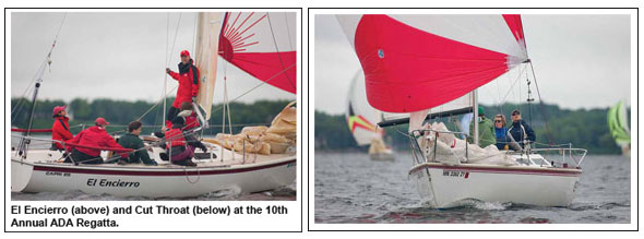 El Encierro (above) and Cut Throat (below) at the 10th Annual ADA Regatta.
Photos by J H Peterson