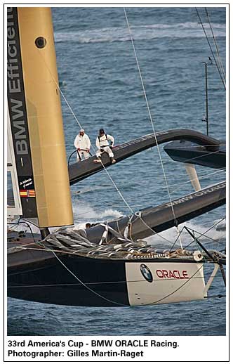 33rd America's Cup - BMW ORACLE Racing. Photographer: Gilles Martin-Raget