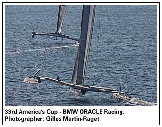 33rd America's Cup - BMW ORACLE Racing. Photographer: Gilles Martin-Raget