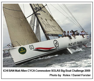 
ICHI BAN Matt Allen CYCA Commodore SOLAS Big Boat Challenge 2009 Photo by Rolex / Daniel Forster.