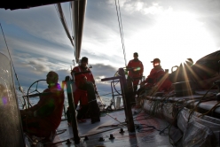 PUMA Ocean Racing team hard at work before the finish (photo courtesy of PUMA Ocean Racing Team)