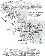 Sketch of Pender Harbour, Charlie's Charts North to Alaska Page 51