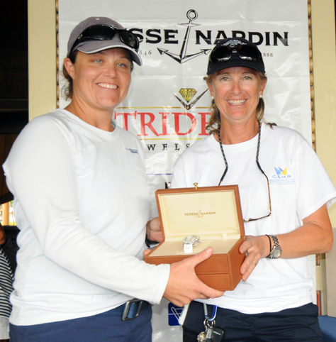 L to R Sally Barkow and regatta director Verian Aguilar Tuttle at the prize-giving