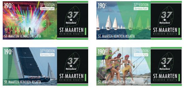 st. maarten heineken regatta stamp