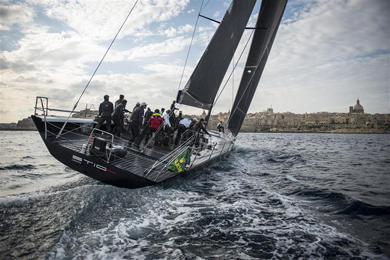 STIG (ITA) approaching the finish line in Malta