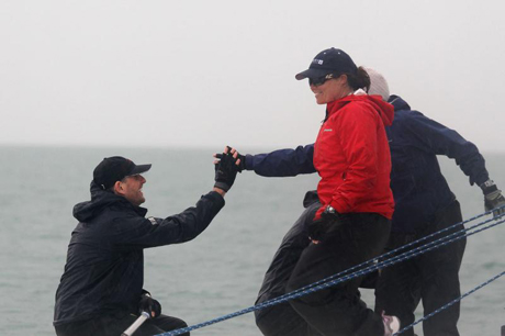 Wilson celebrates his win with Sally Barkow