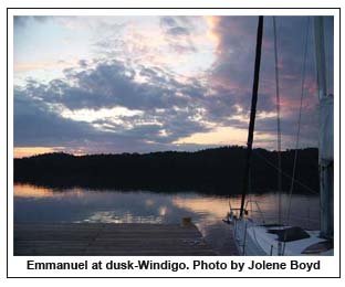 Emmanuel at dusk-Windigo. Photo by Jolene Boyd