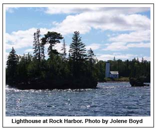 Lighthouse at Rock Harbor. Photo by Jolene Boyd.