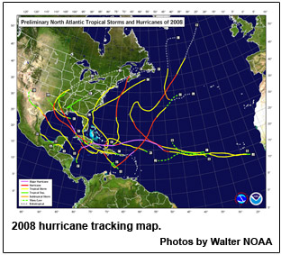 2008 hurricane tracking map.