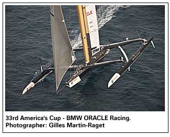 33rd America's Cup - BMW ORACLE Racing. Photographer: Gilles Martin-Raget