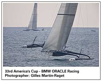 33rd America's Cup - BMW ORACLE Racing. Photographer: Gilles Martin-Raget