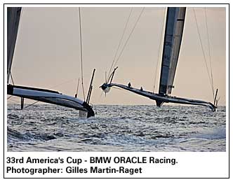 33rd America's Cup - BMW ORACLE Racing. Photographer: Gilles Martin-Raget