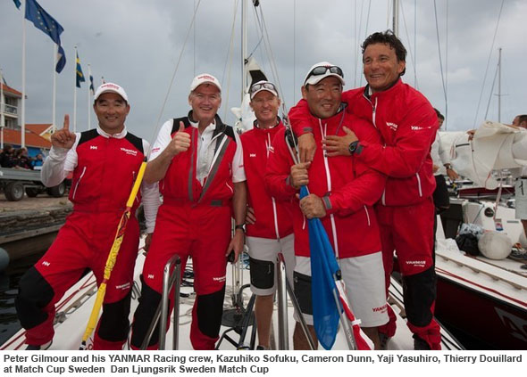 Peter Gilmour and his YANMAR Racing crew, Kazuhiko Sofuku, Cameron Dunn, Yaji Yasuhiro, Thierry Douillard at Match Cup Sweden  Dan Ljungsrik Sweden Match Cup