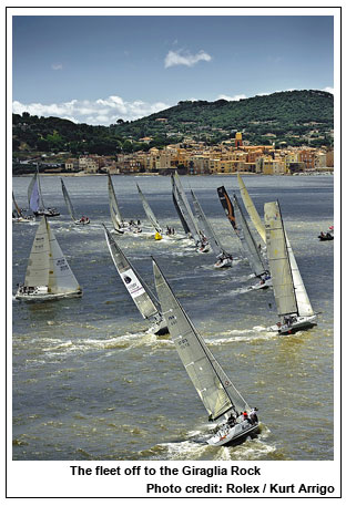 The fleet off to the Giraglia Rock  , Photo credit: Rolex / Kurt Arrigo