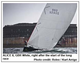 ALICE II, GBR White, right after the start of the long race, Photo credit: Rolex / Kurt Arrigo