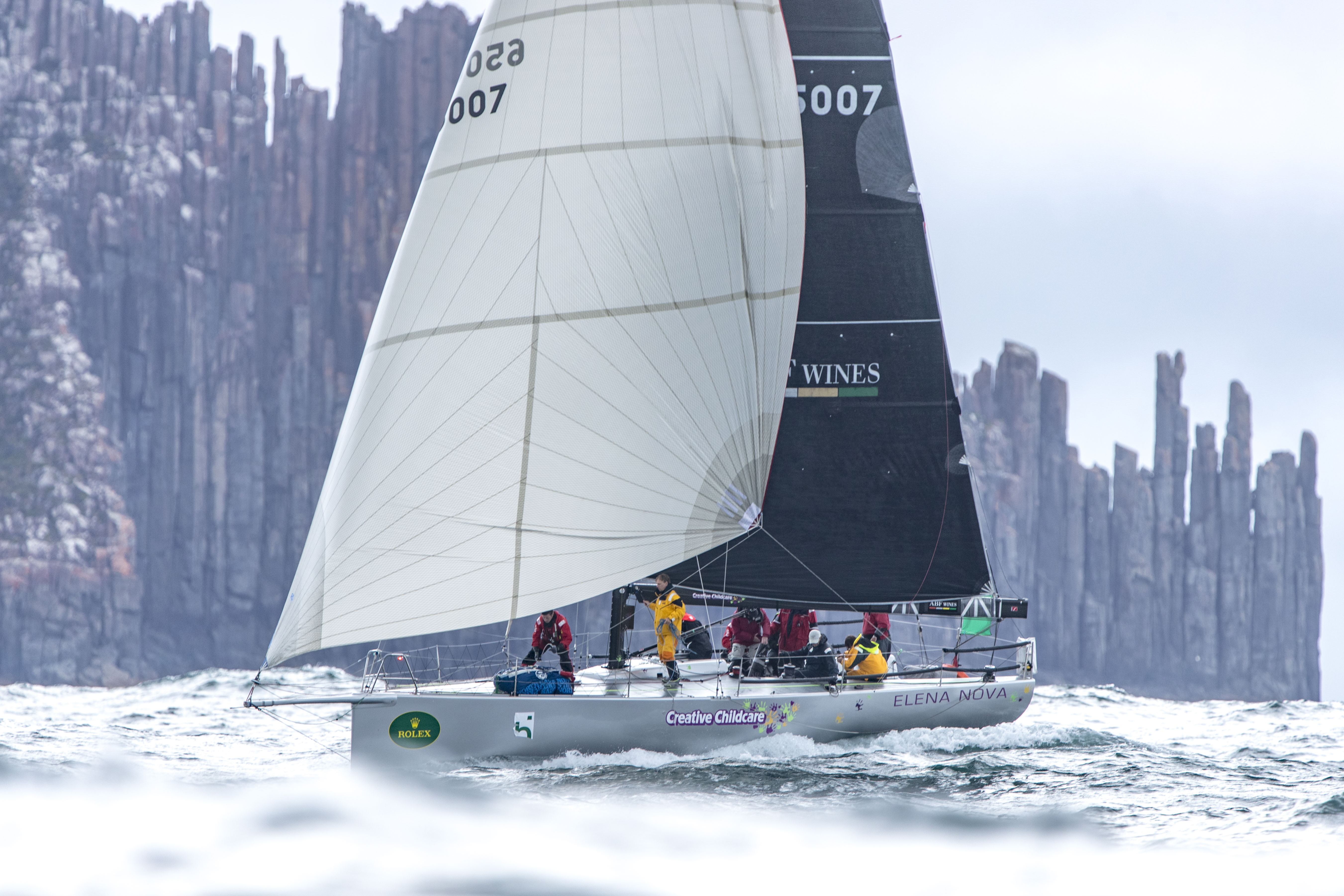 Craig Neil's 42-ft Elena Nova sailing off Tasman Island